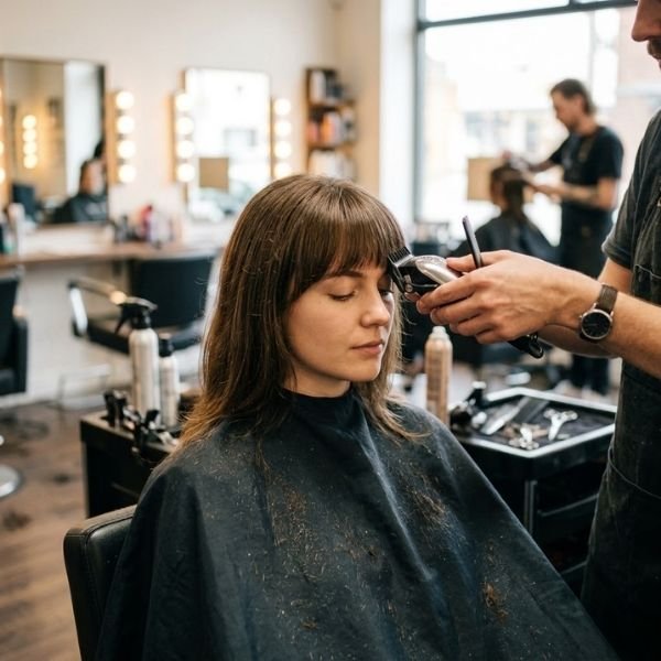2. Let the hairdresser cut the fringe with clippers