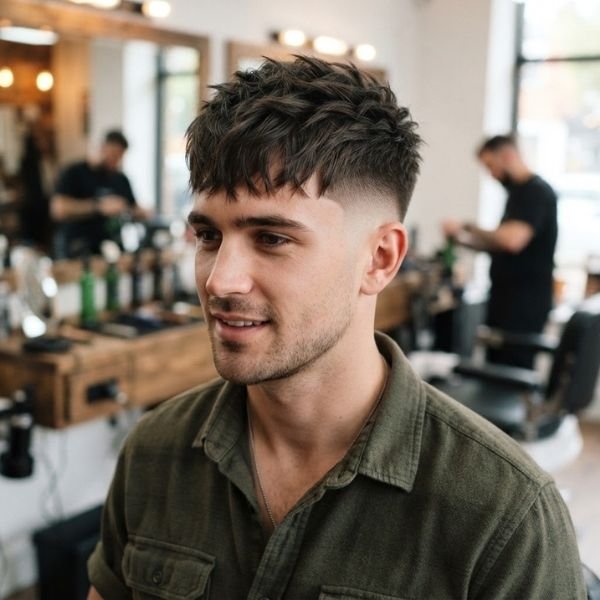 4. Choppy Fringe with Mid Taper Fade
