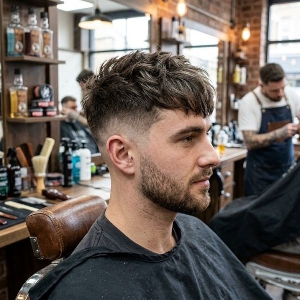 5. Messy Textured French Crop Mid Fades