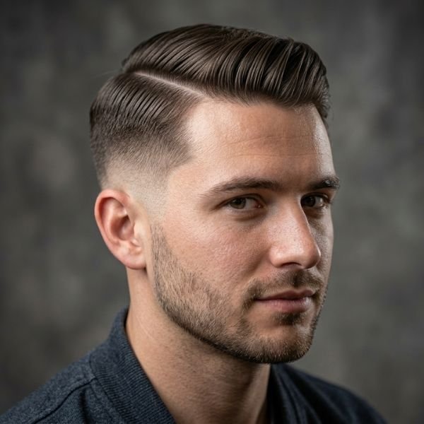 Comb Over with Low Fade