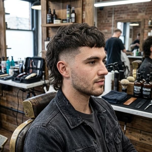 French Crop Burst Fade Mullet