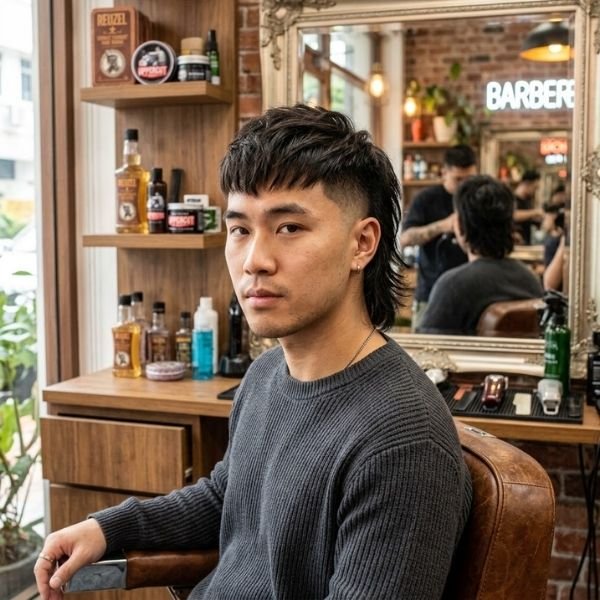 French Crop Mullet for Asian Men
