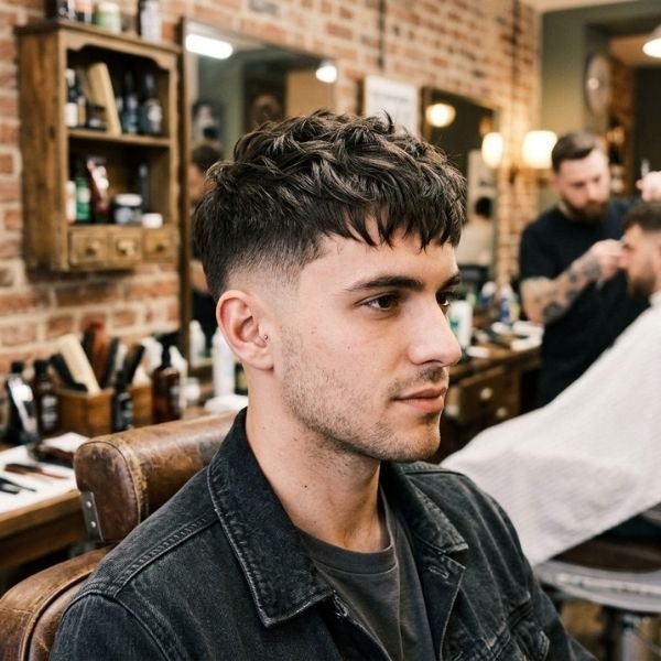 French Crop Textured Fringe with Low Taper