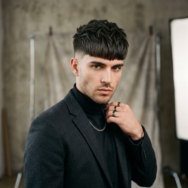 Long French Crop Fringe and Bangs