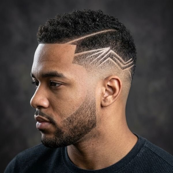 Low Fade with Design (Hard Part/Lines)