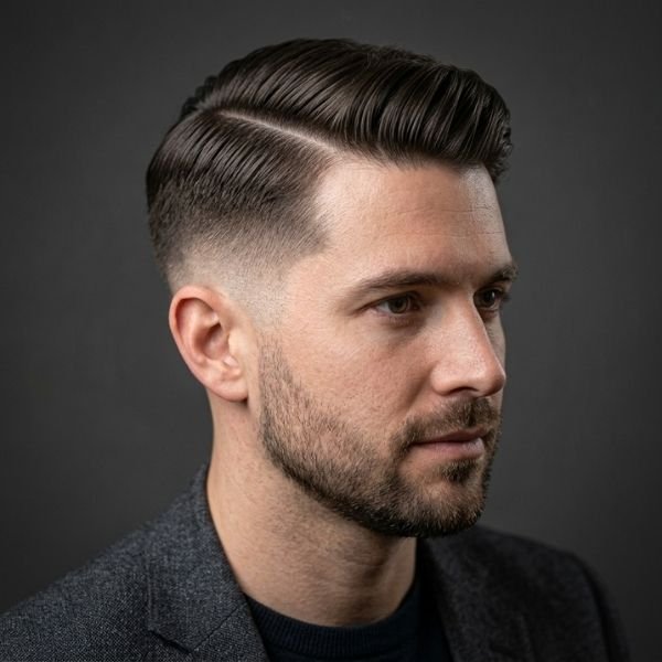 Low Fade with Side Part