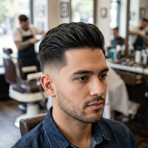 Low Fade with Straight Hair